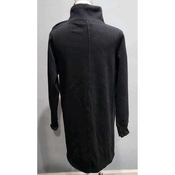 Athleta Women Black Cozy Karma Funnel High Neck Sweater Dress Size XS Pocket - Picture 3 of 11
